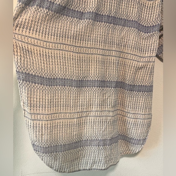 Anthropologie Maeve Yarn Dyed Blue White Boho Button Down Lena Tunic Size XS - Picture 14 of 16